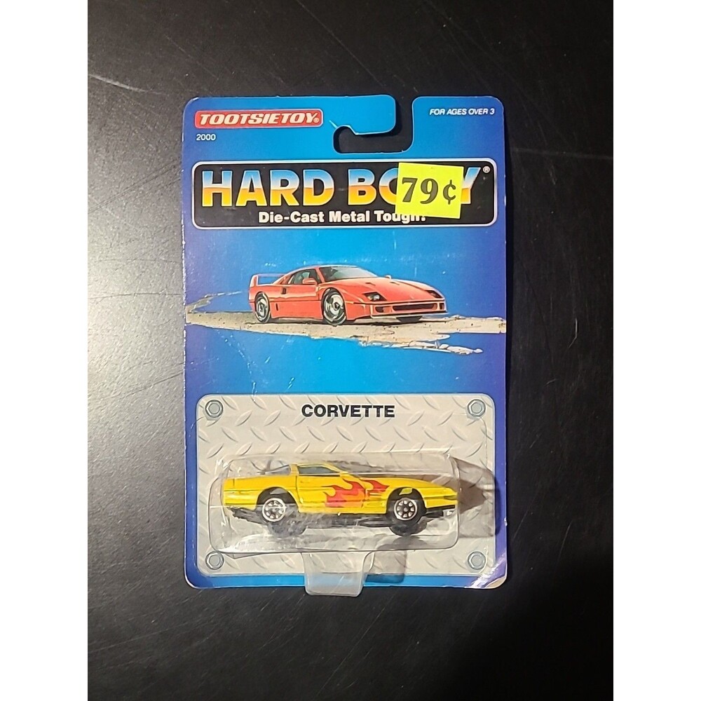 1992 TOOTSIETOY HARD BODY CHEVY CORVETTE YELLOW SEALED HTF TOOTSIE TOY CHEVROLET